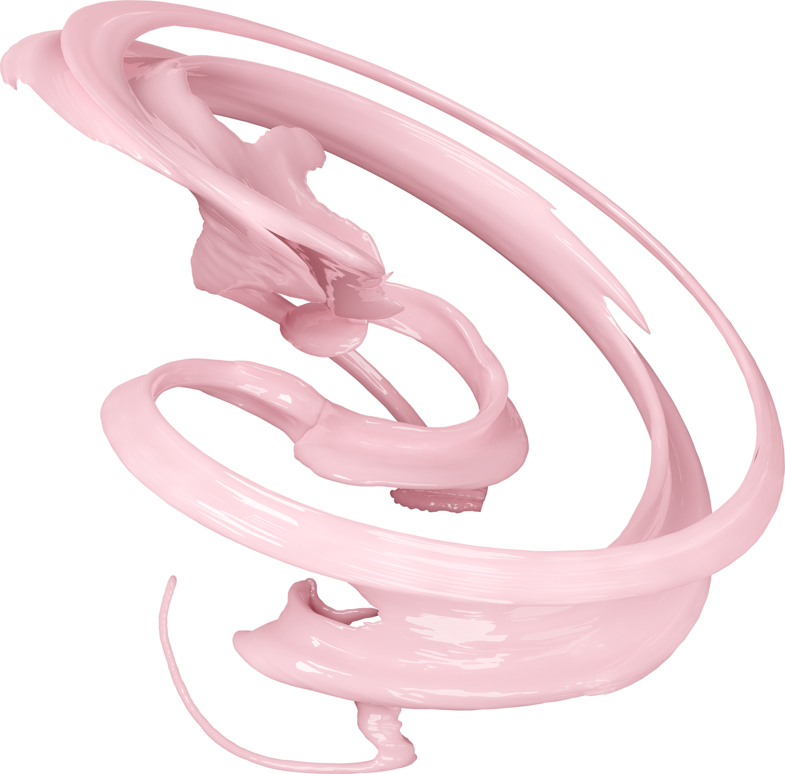3d strawberry milk ripple whirlpool splash isolated. 3d render illustration